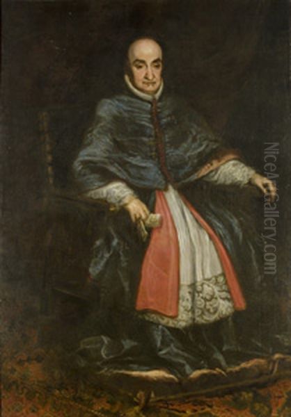 A cardinal Oil Painting by Juan Carreno De Miranda