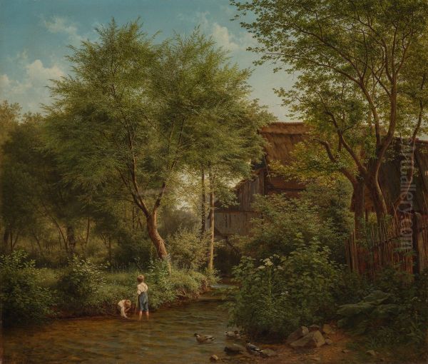 By the Brook Oil Painting by Bedrich Havranek