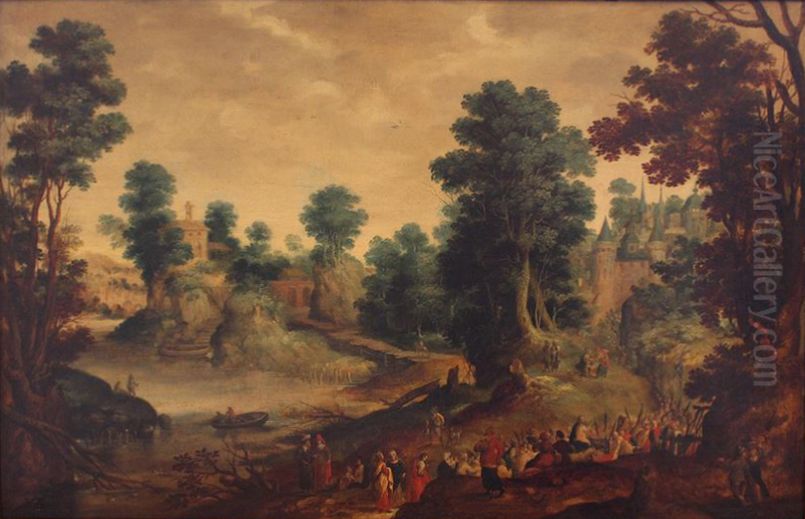 Christ's entering in Jerusalem Oil Painting by David Kindt