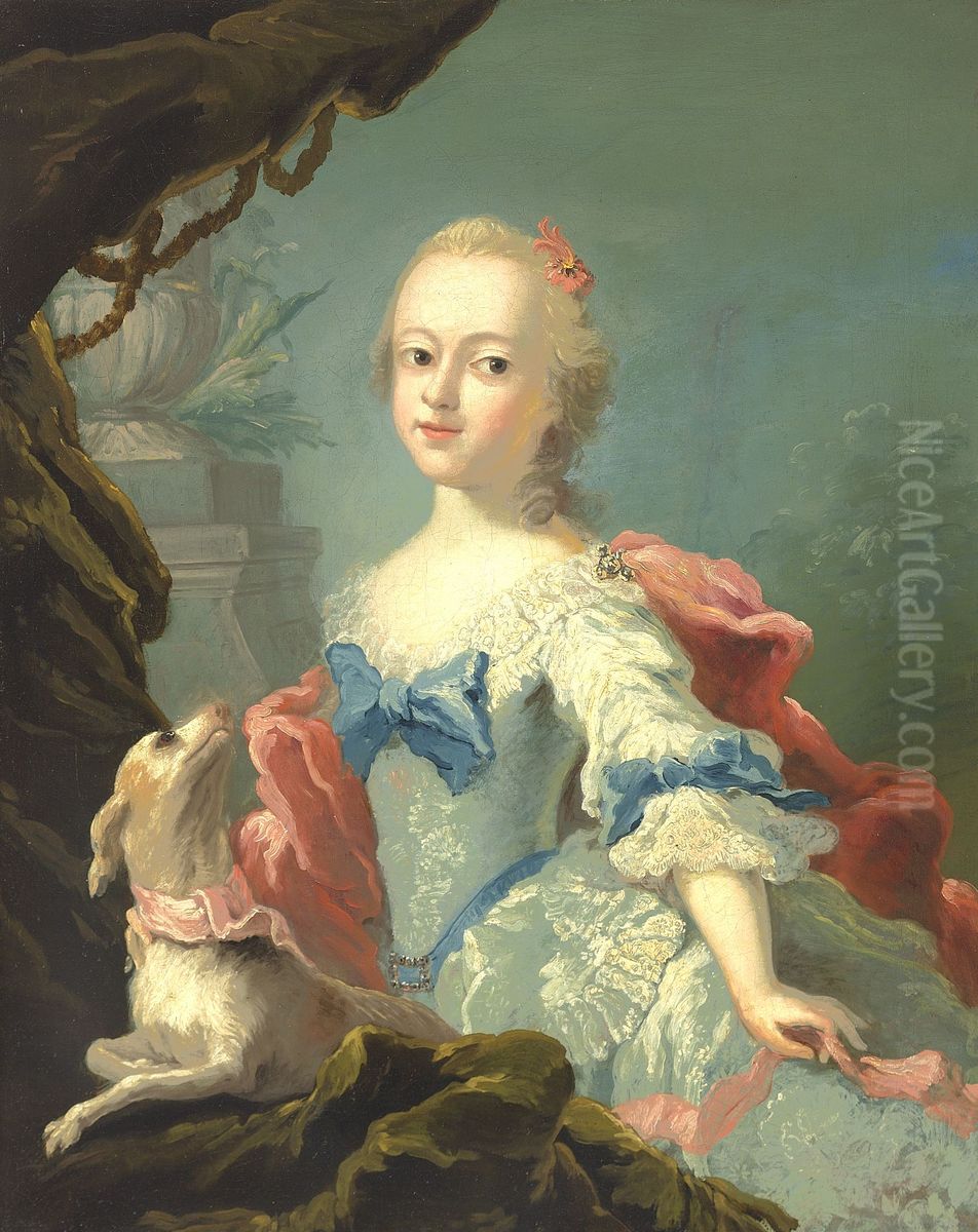 Portrait of Princess Louise of Denmark. Oil Painting by Peder Als Portrait of Princess Louise of Denmark. Oil Painting by Peder Als