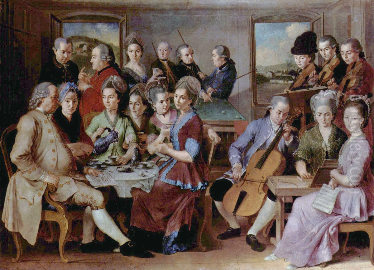 Die Familie Remy Oil Painting by Januarius Zick