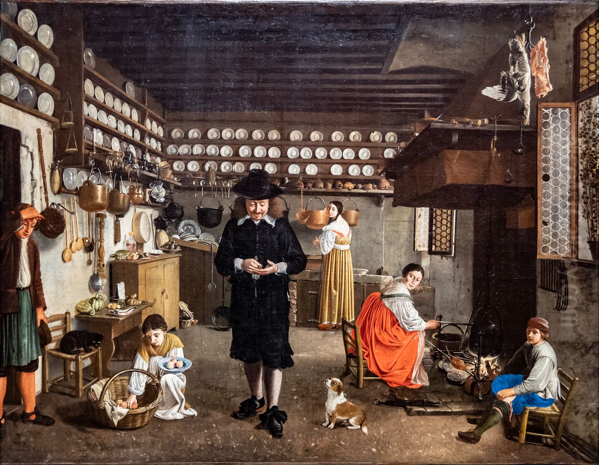 Kucheninterieur Oil Painting by Wolfgang Heimbach