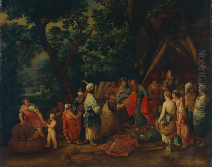 Sammlung fur den Bau der Stiftshutte Oil Painting by Adriaen Van Stalbemt