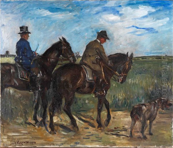 Reiter mit Diener und Hund Oil Painting by Lovis Corinth