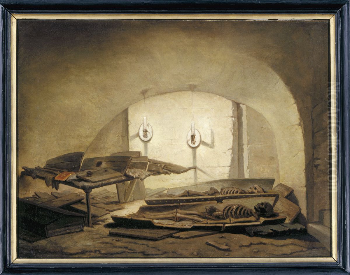 Crypt of Rubens' family at the St.-Jacobskerk in Antwerp Oil Painting by Hendrik Frans Schaefels