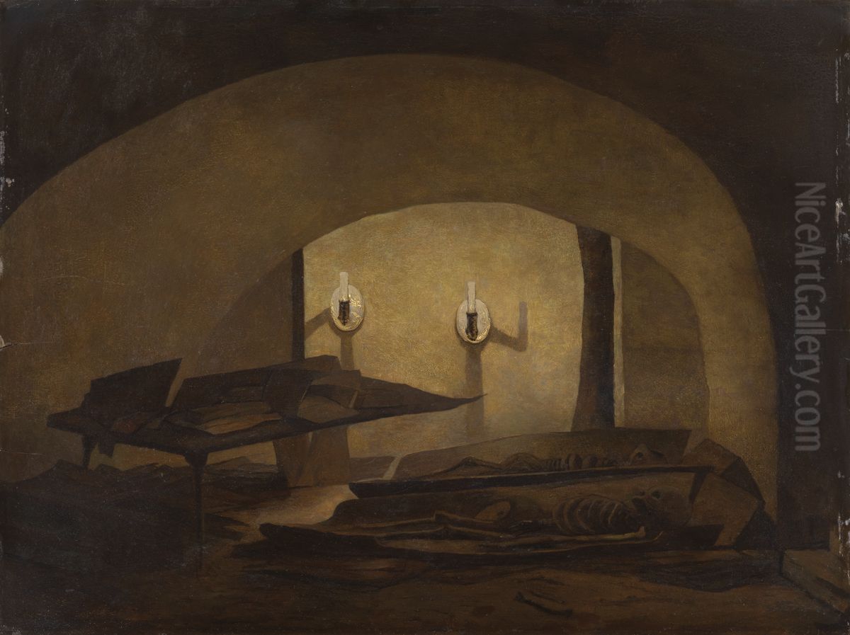 Crypt of Rubens' family at the St.-Jacobskerk in Antwerp Oil Painting by Hendrik Frans Schaefels