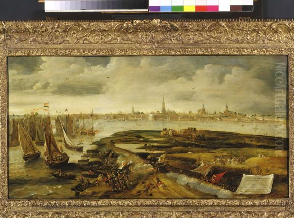Battle at the Blokkersdijk of 1605 Oil Painting by Bonaventura Peeters the Elder