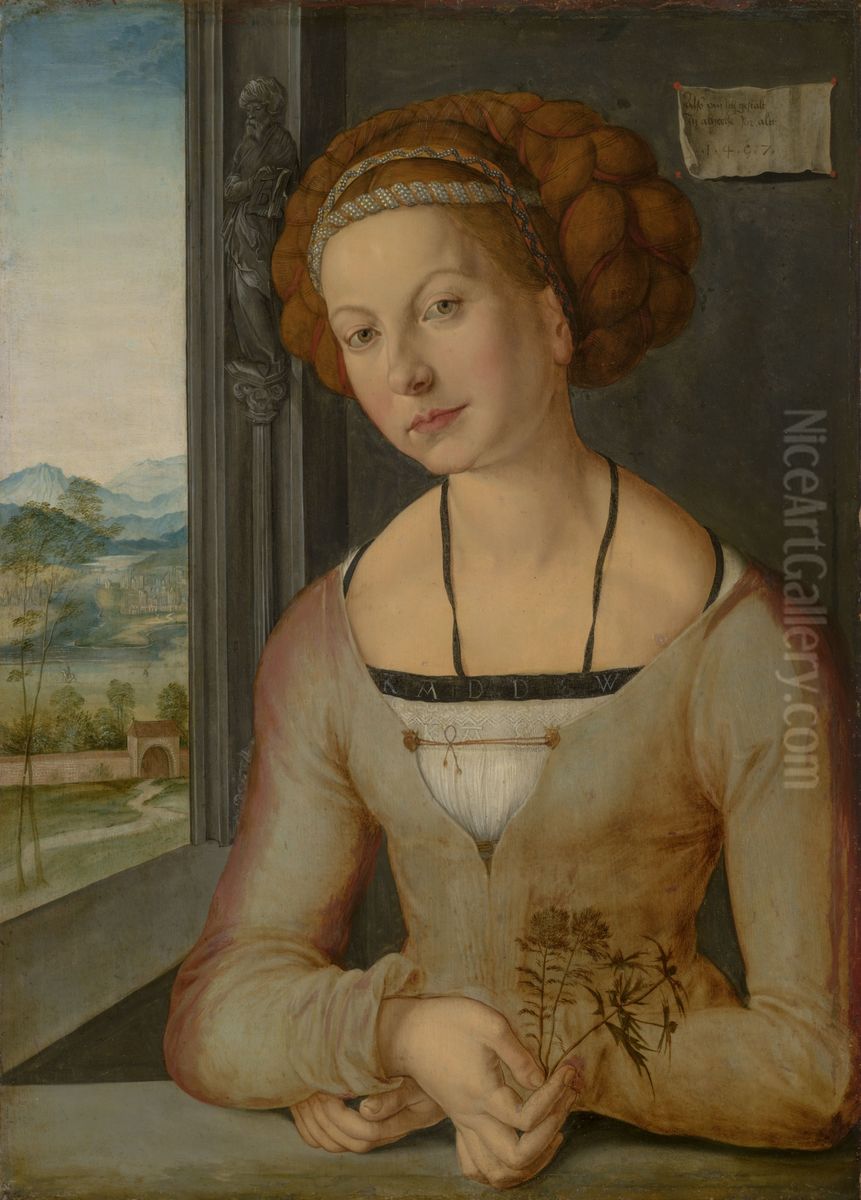 Portrait of Katharina Frey or Furleger Oil Painting by Albrecht Durer