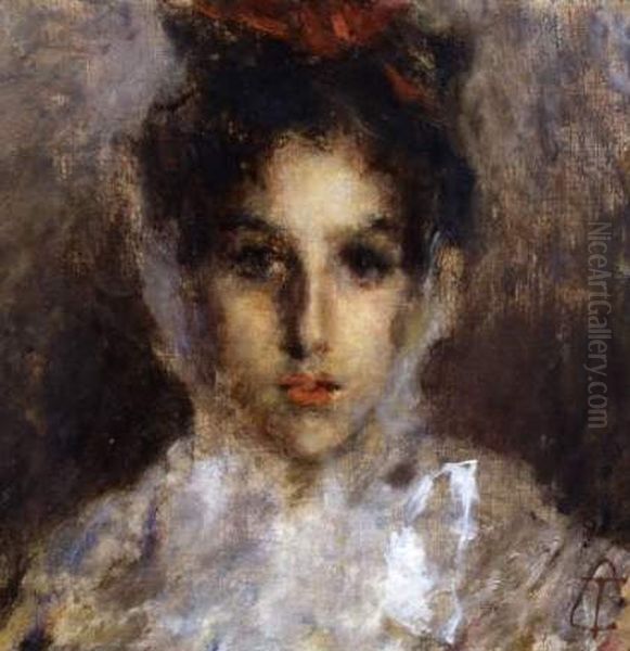 Le querce secche Oil Painting by Tranquillo Cremona