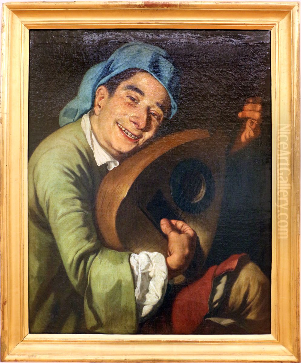 Suonatore di mandola Oil Painting by Gaspare Traversi