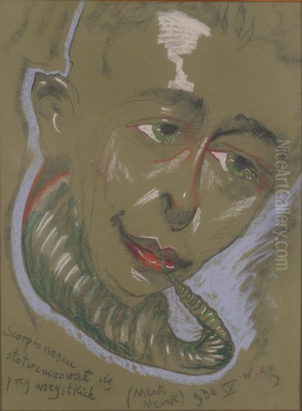 Portret Stefana Totwena, Scorpionescu Oil Painting by Stanislaw Ignacy Witkiewicz
