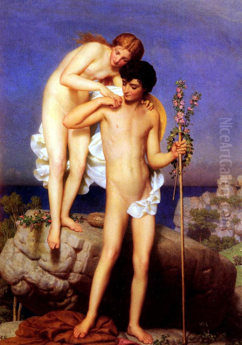Daphnis et Chloe revenant de la montagne Oil Painting by Marc-Charles-Gabriel Gleyre