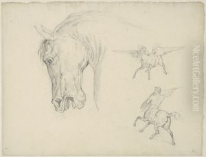 Studies of a Horse's Head, a Centaur and Pegasus
