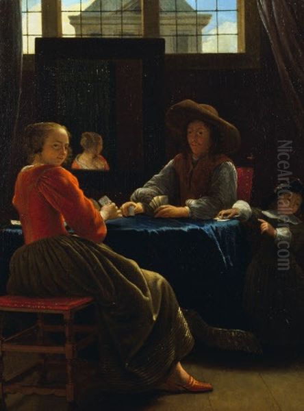 De kaartspelers Oil Painting by Cornelis De Man