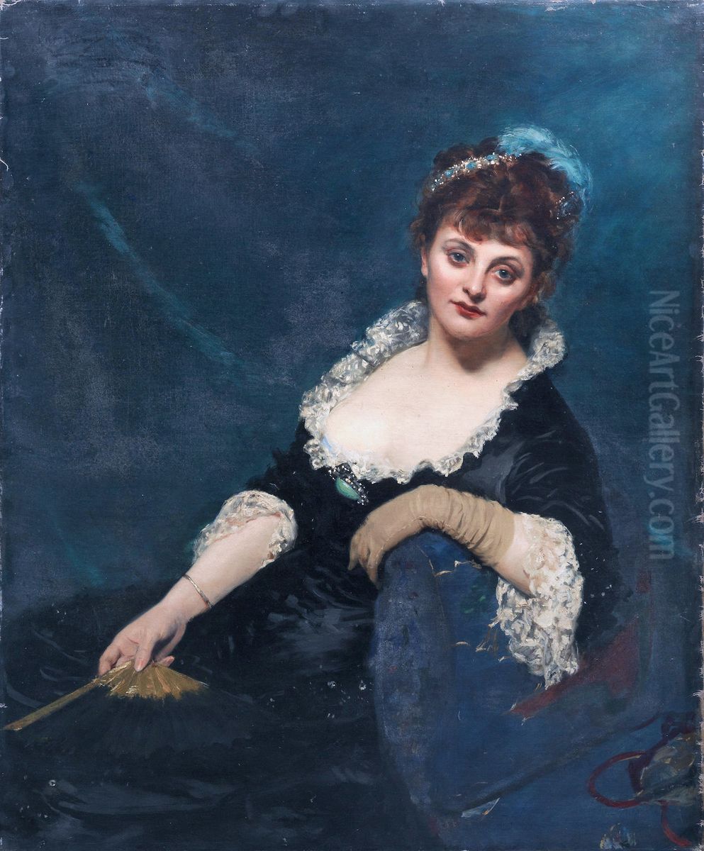 Mrs Harry Vane Milbank, nee Alice Sidonie Van den Bergh Oil Painting by Carolus-Duran