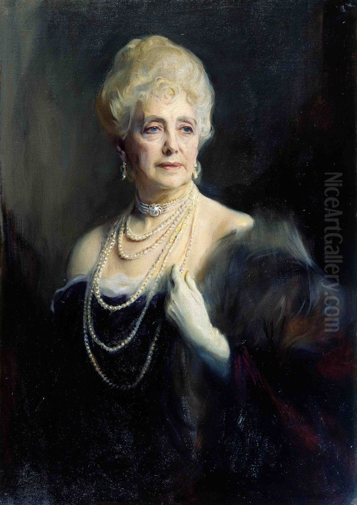 The Right Honourable Mabell Ogilvy, Dowager Countess of Airlie Oil Painting by Philip de Laszlo