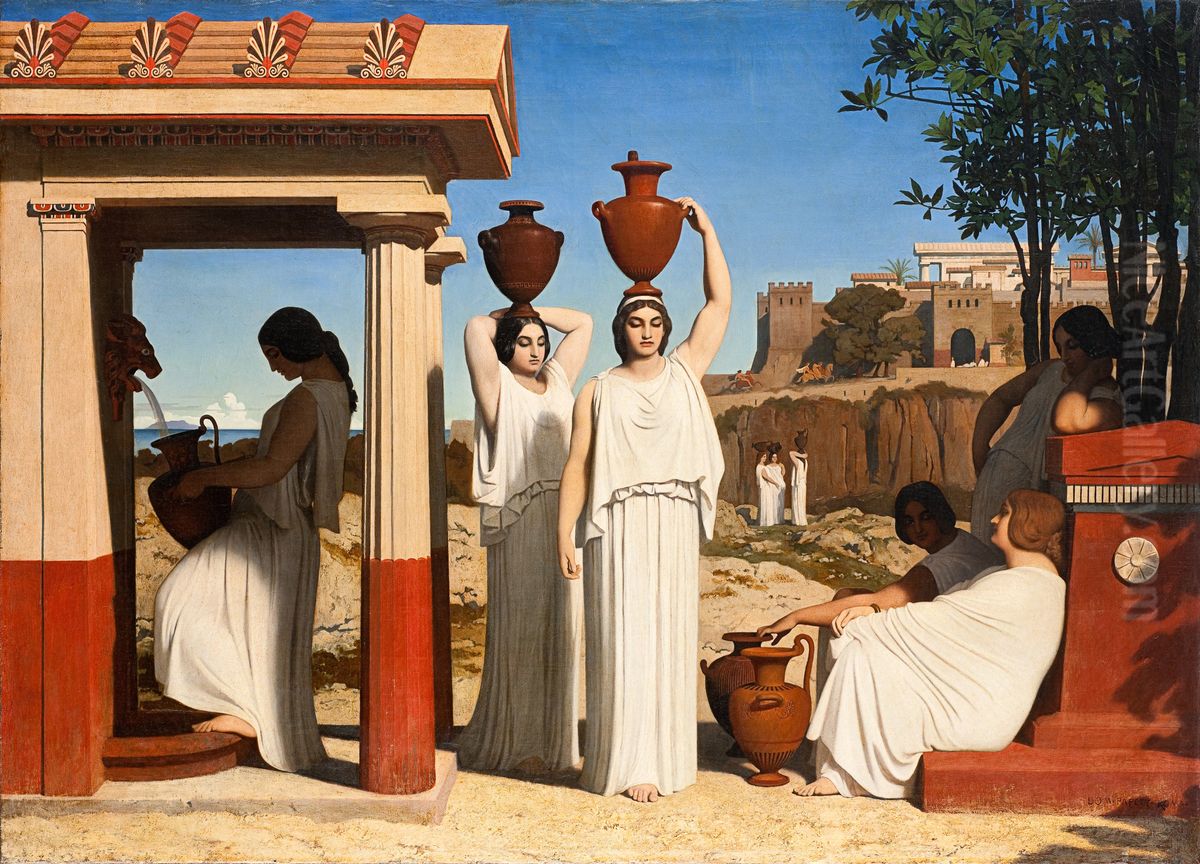 Femmes a la fontaine. Oil Painting by Dominique Papety