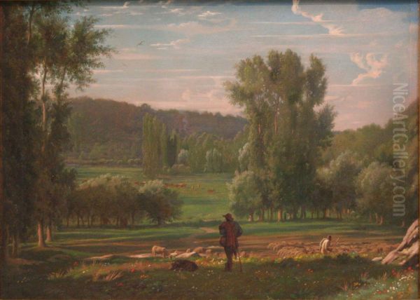 Environs de Vienne dans le Dauphine Oil Painting by Paul Flandrin