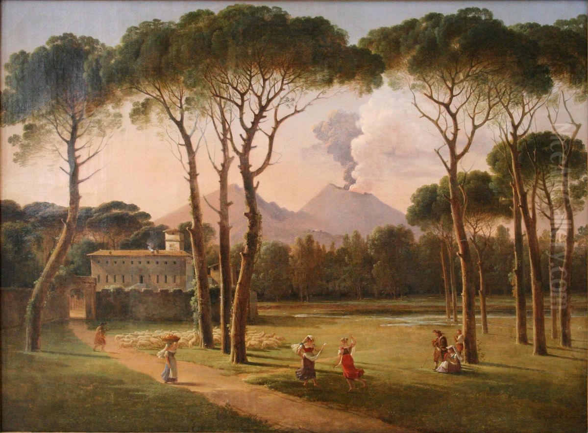 Vue prise aux environs de Naples Oil Painting by Pierre-Athanase Chauvin