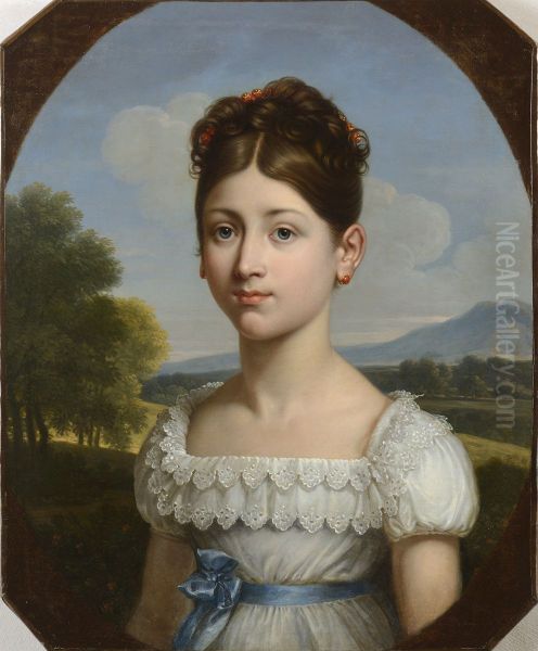 Portrait de Caroline Scitivaux Oil Painting by Francois-Xavier Fabre