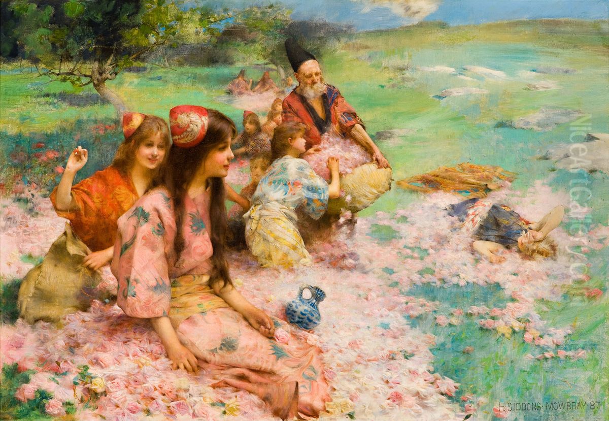 Rose Harvest Oil Painting by Henry Siddons Mowbray
