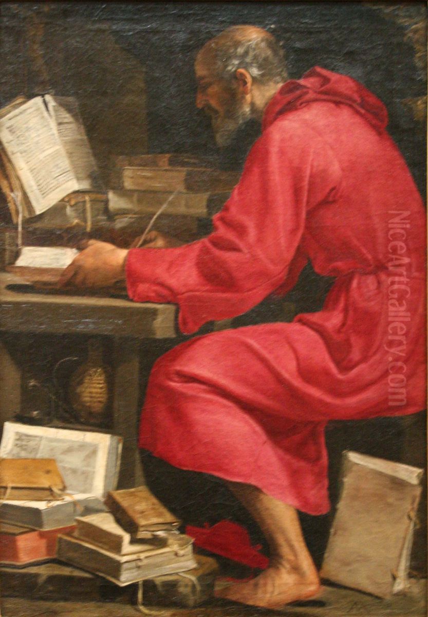 Saint Jerome ecrivant Oil Painting by Rutilio di Lorenzo Manetti Saint Jerome ecrivant Oil Painting by Rutilio di Lorenzo Manetti