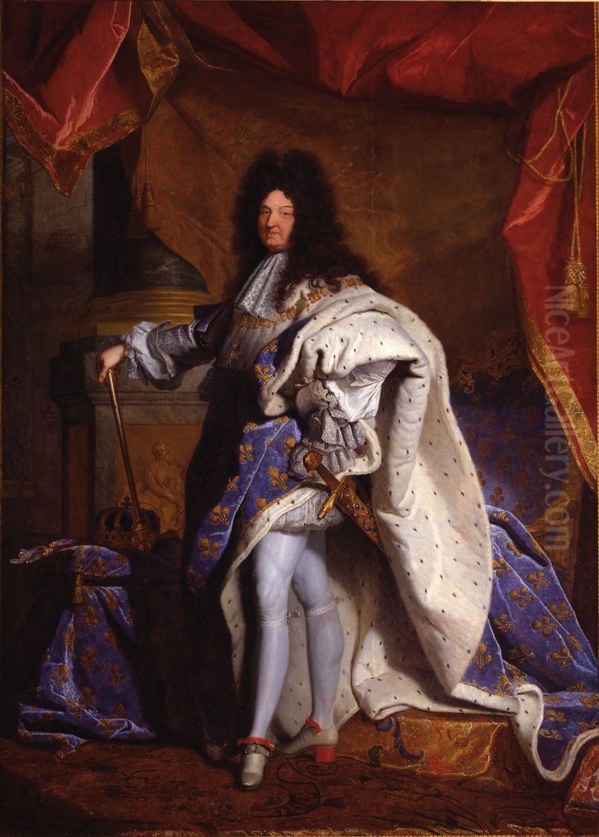 Louis XIV, roi de France (1638-1715) Oil Painting by Hyacinthe Rigaudand workshop