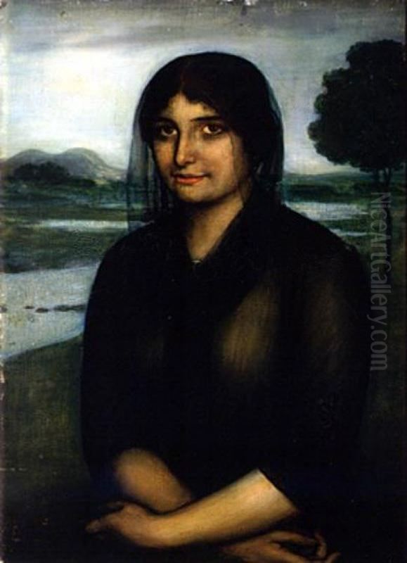 De Luto Oil Painting by Julio Romero De Torres