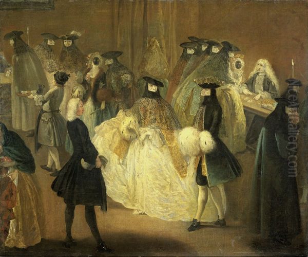 The Casino Oil Painting by Pietro Longhi