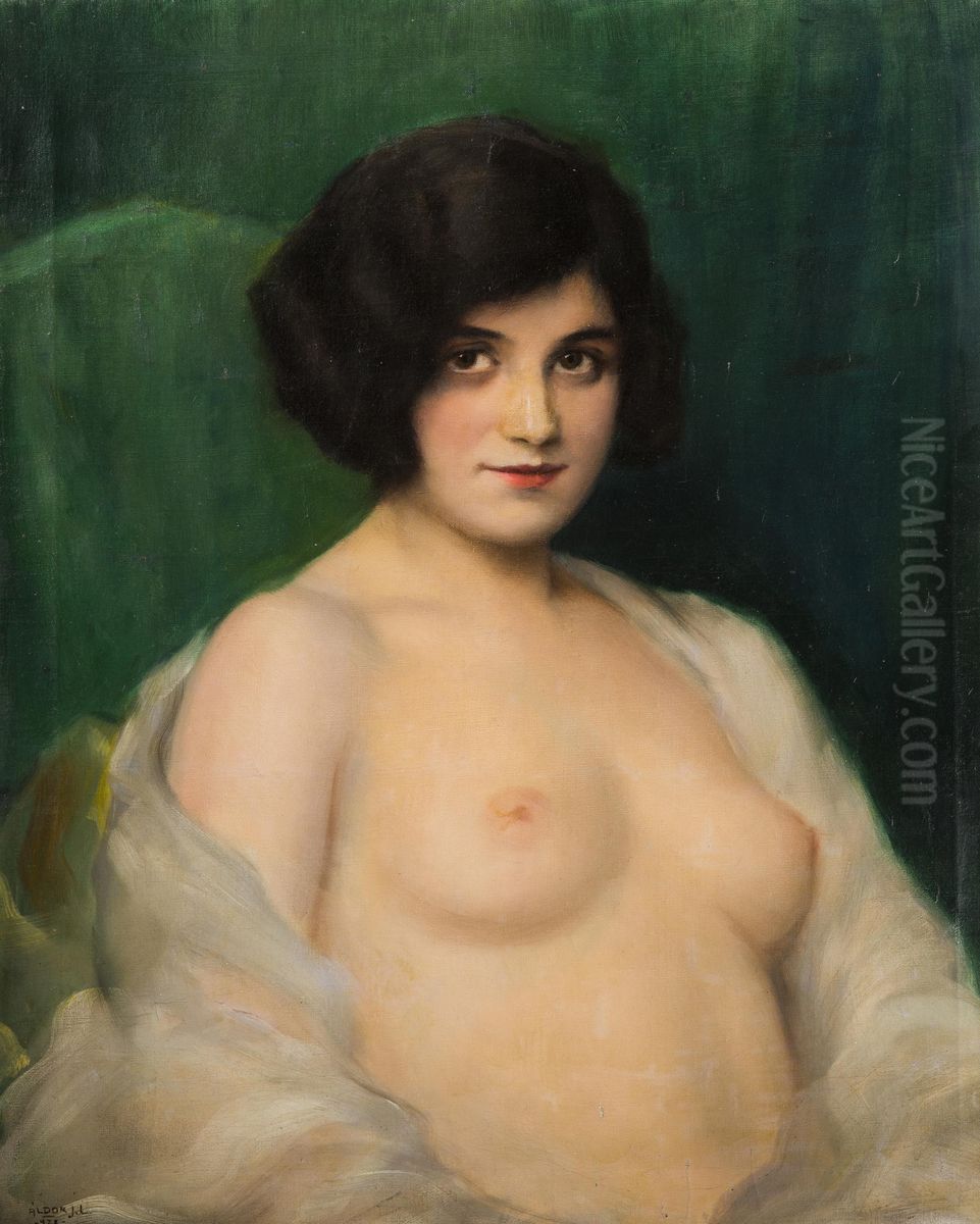 Nude Girl Oil Painting by Janos Laszlo Aldor
