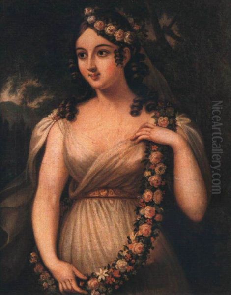 Flora Oil Painting by Janos Rombauer