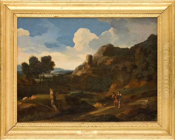 Paysage montagneux Oil Painting by Nicolas Poussin