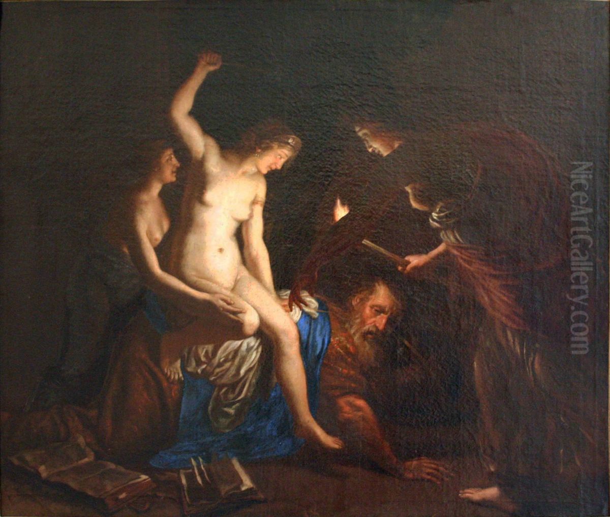 Aristote et Campaspe Oil Painting by Alessandro Turchi