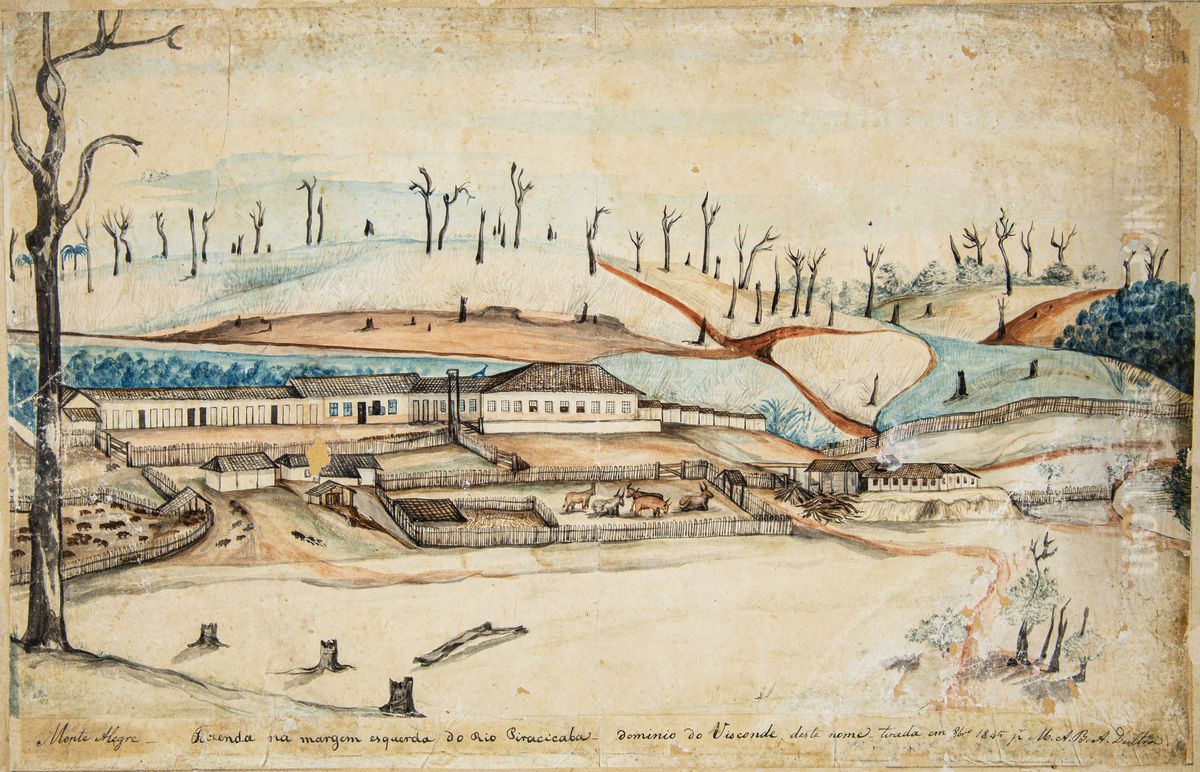Fazenda Monte Alegre, Piracicaba Oil Painting by Miguelzinho Dutra