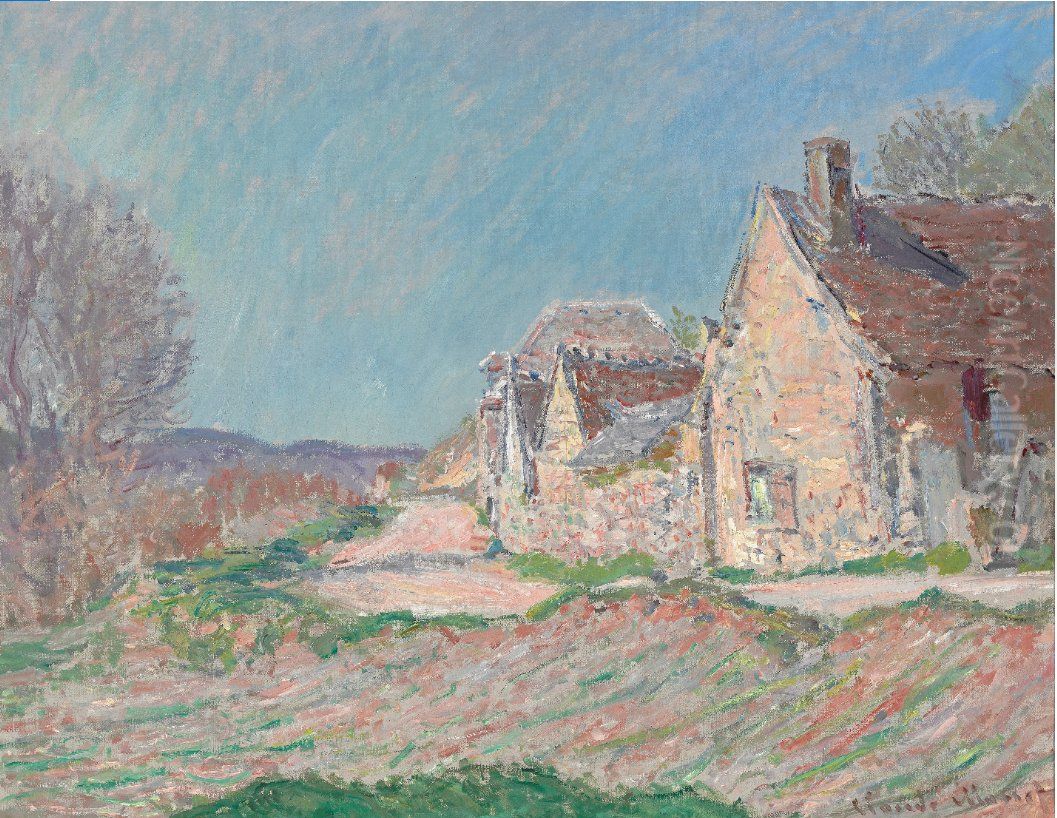 Hauser am Rand der Strasse Oil Painting by Claude Oscar Monet