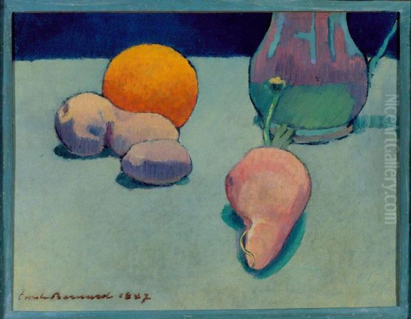 Still Life with Orange Oil Painting by Emile Bernard