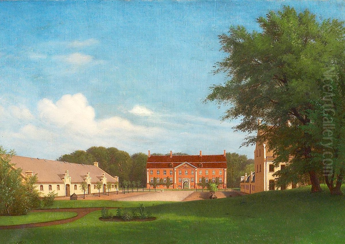 The manor Svanholm. Oil Painting by Eiler Rasmussen Eilersen