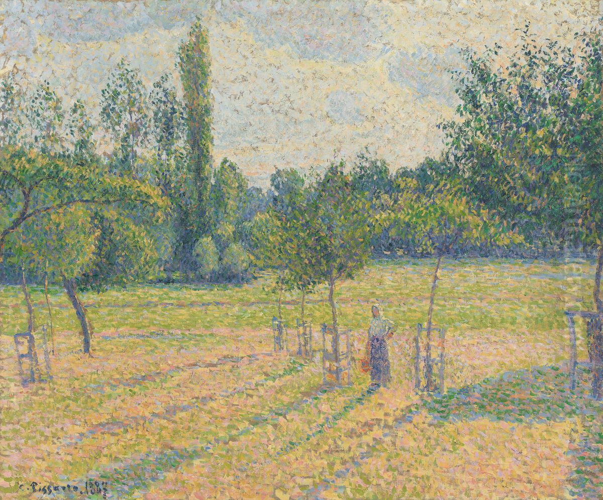 Late Afternoon in our Meadow Oil Painting by Camille Pissarro