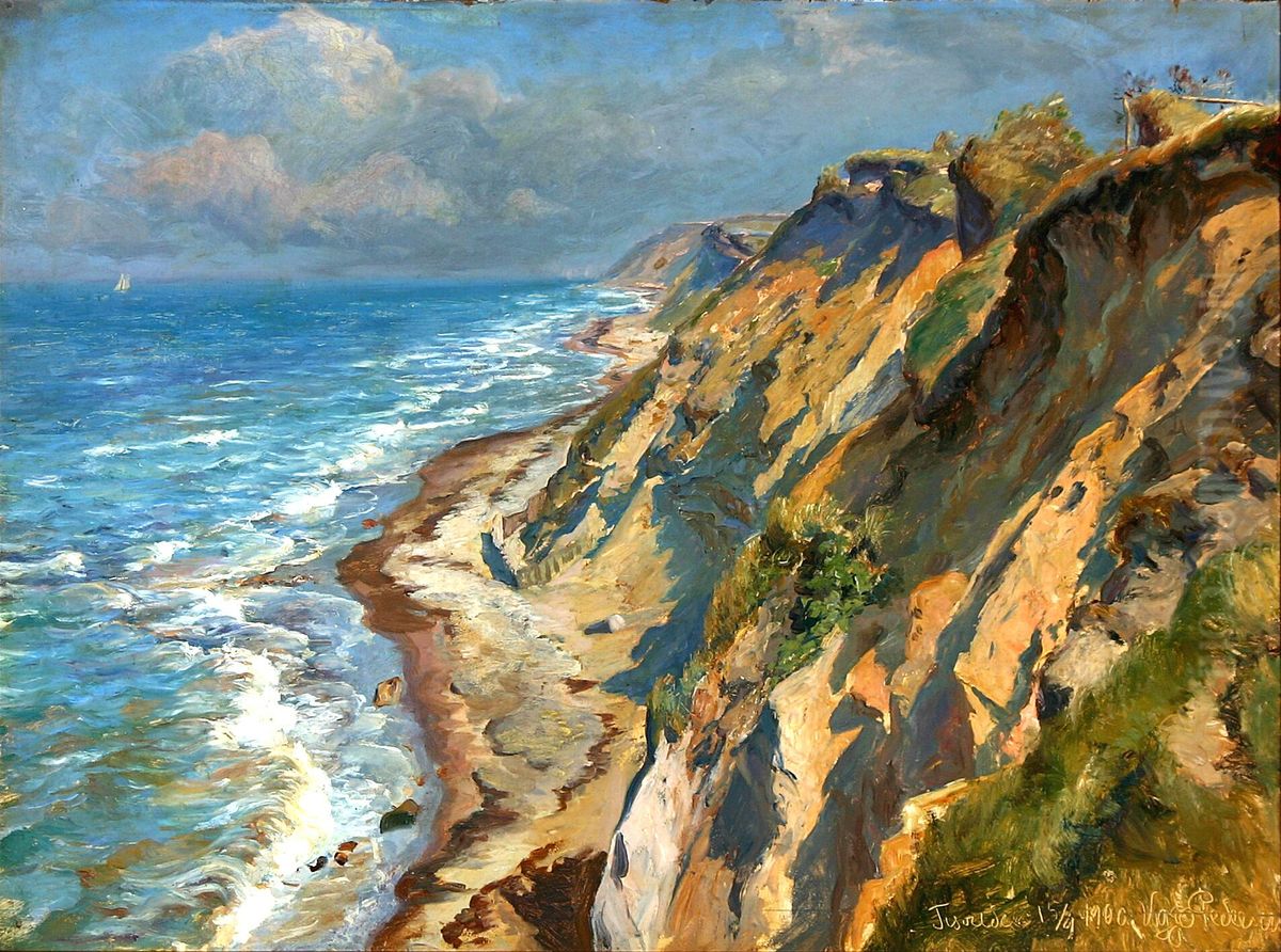Klinterne ved Tisvilde. Oil Painting by Viggo Christian Frederik Vilhelm Pedersen
