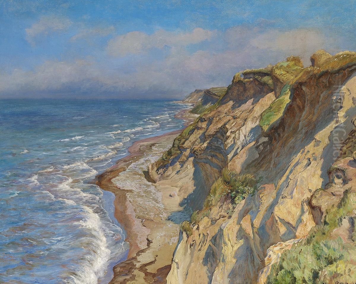 Hills at the sea at Tisvilde. Oil Painting by Viggo Christian Frederik Vilhelm Pedersen