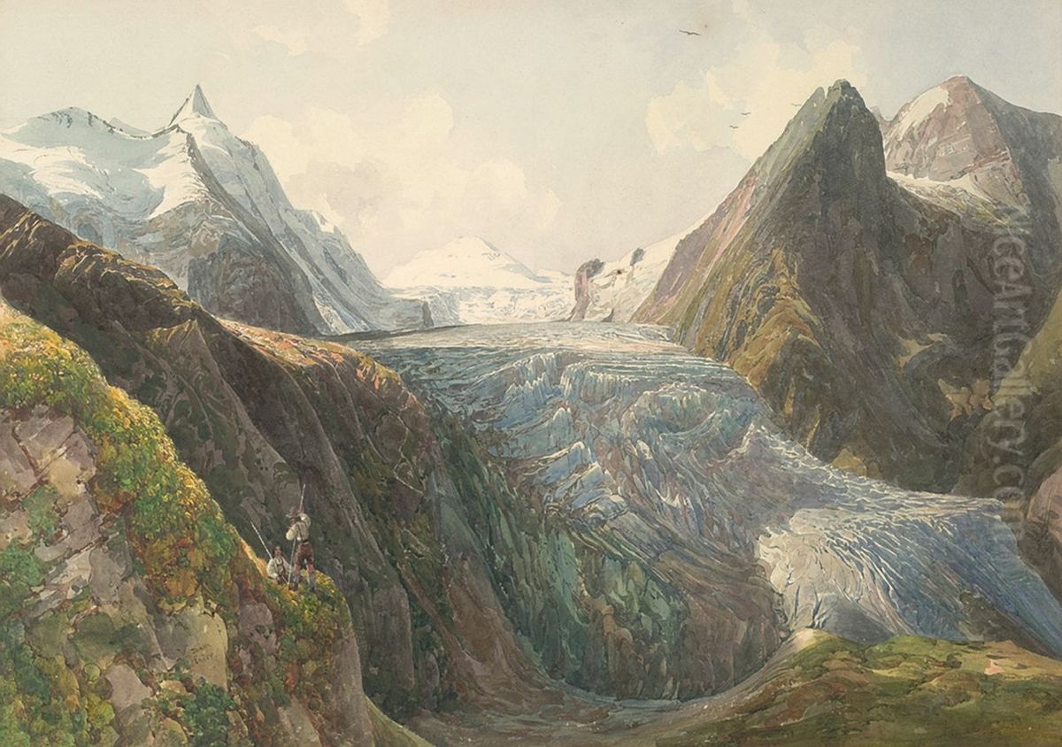 The Great Campanaro and the Glacier Pasterze Oil Painting by Thomas Ender