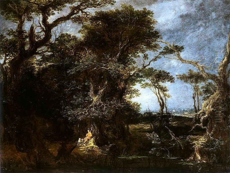 Forest landscape with John the Baptist Oil Painting by Michael Willmann