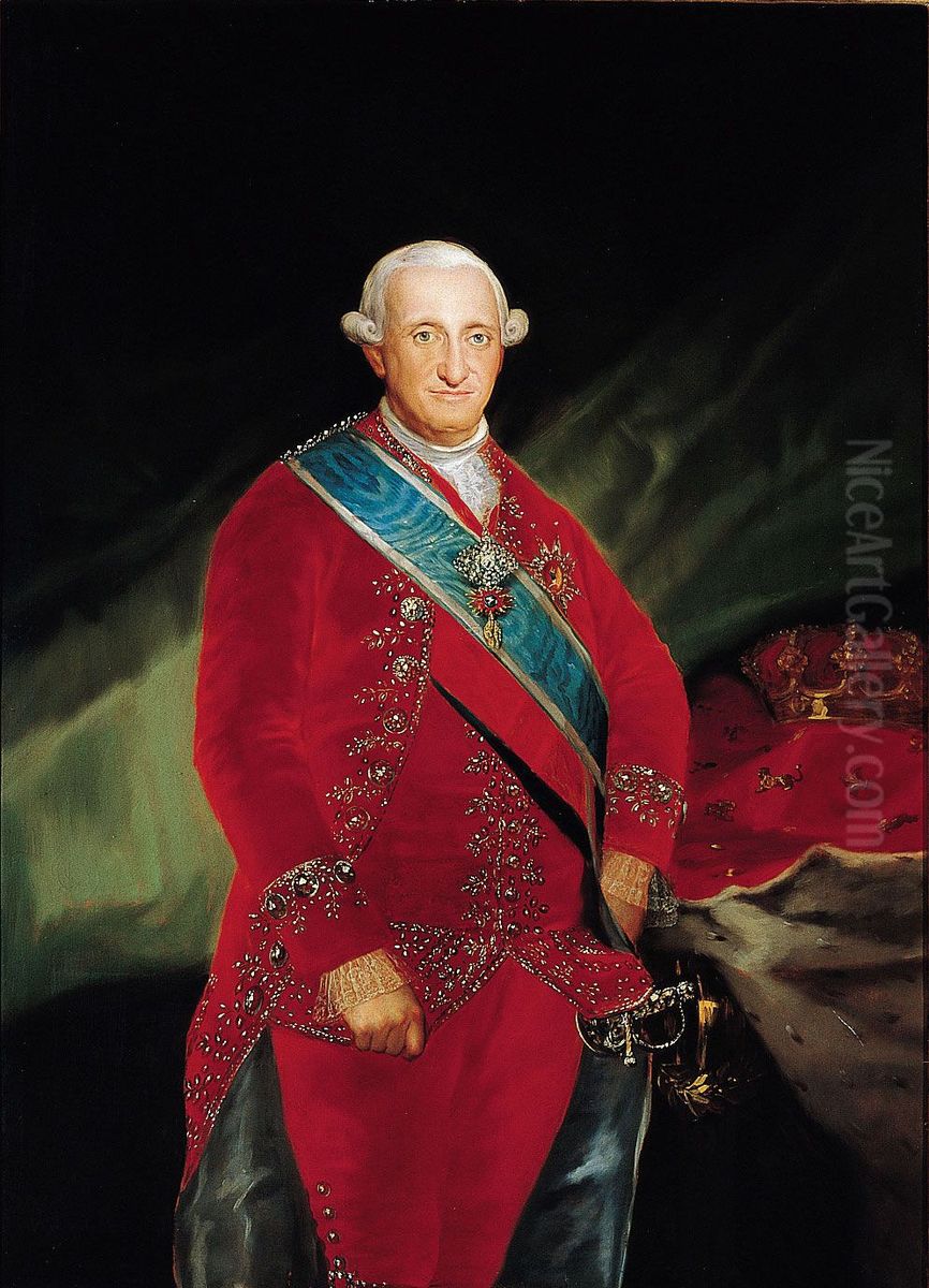 Portrait of Charles IV of Spain Oil Painting by Francisco Goya Fuendetodos