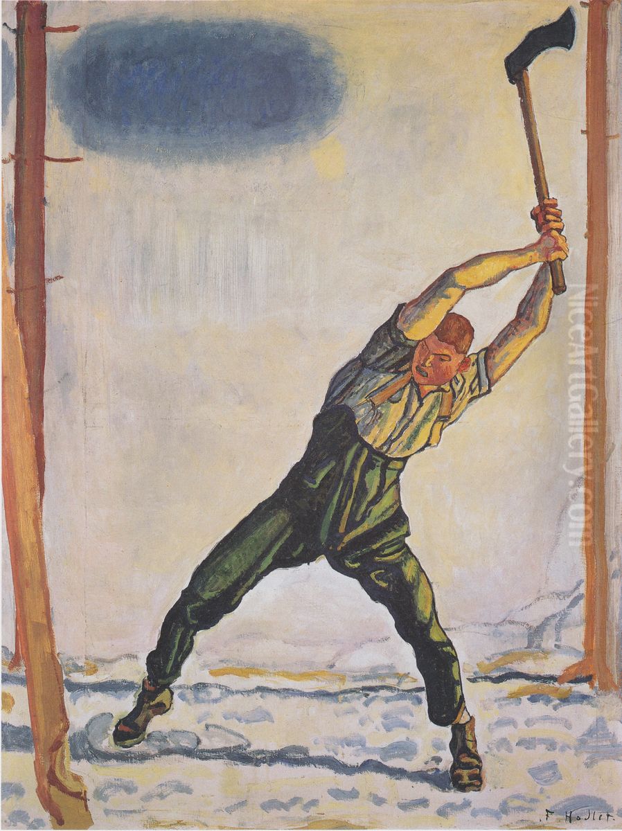 Der Holzfaller Oil Painting by Ferdinand Hodler