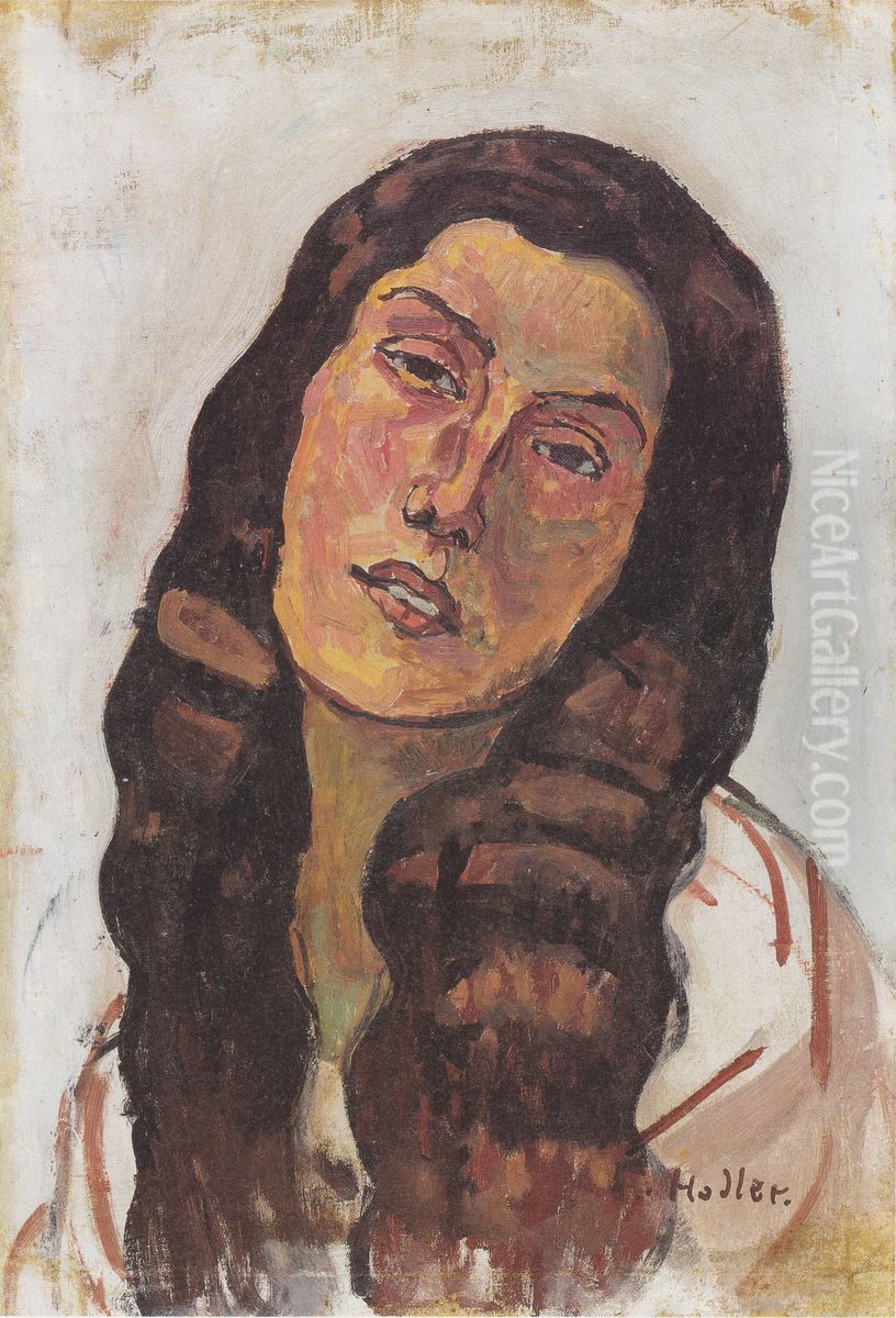Valentine Gode-Darel mit aufgelostem Haar Oil Painting by Ferdinand Hodler