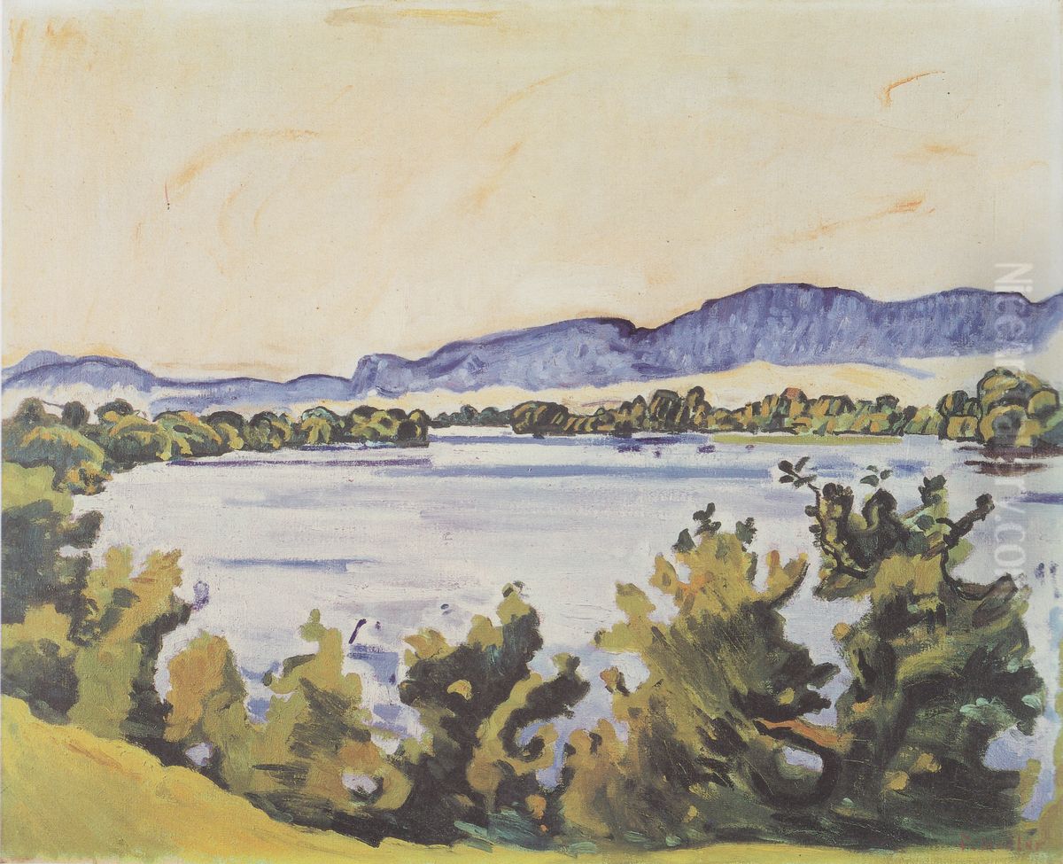 Die Aare bei Solothurn Oil Painting by Ferdinand Hodler