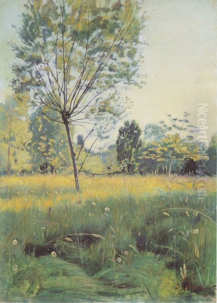 Die goldene Aue Oil Painting by Ferdinand Hodler