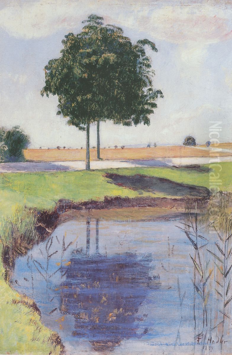 The Chestnut Trees Oil Painting by Ferdinand Hodler