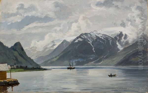 Sorfjorden, Hardanger. Oil Painting by Holger Drachmann