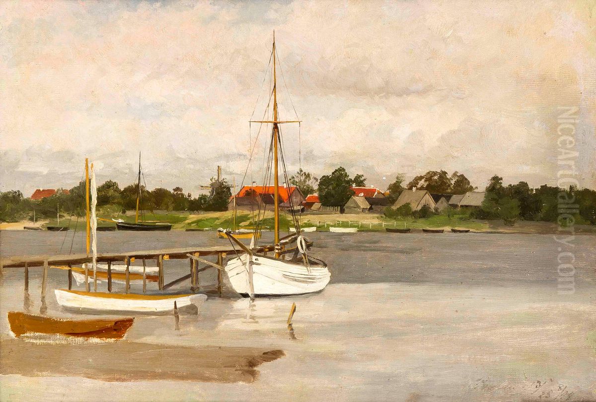Juist harbor Oil Painting by Johann Christopher Drathmann Juist harbor Oil Painting by Johann Christopher Drathmann